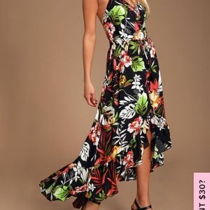 Floral Hi-Lo midi LuLus dress